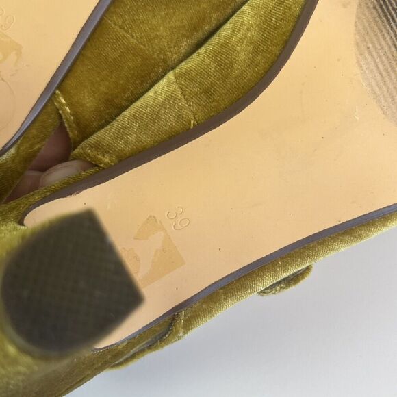 Chelsea Crew Liberty Velvet Mary Jane Heels Shoe 38 8 Mustard Retro Witchy - Picture 7 of 12